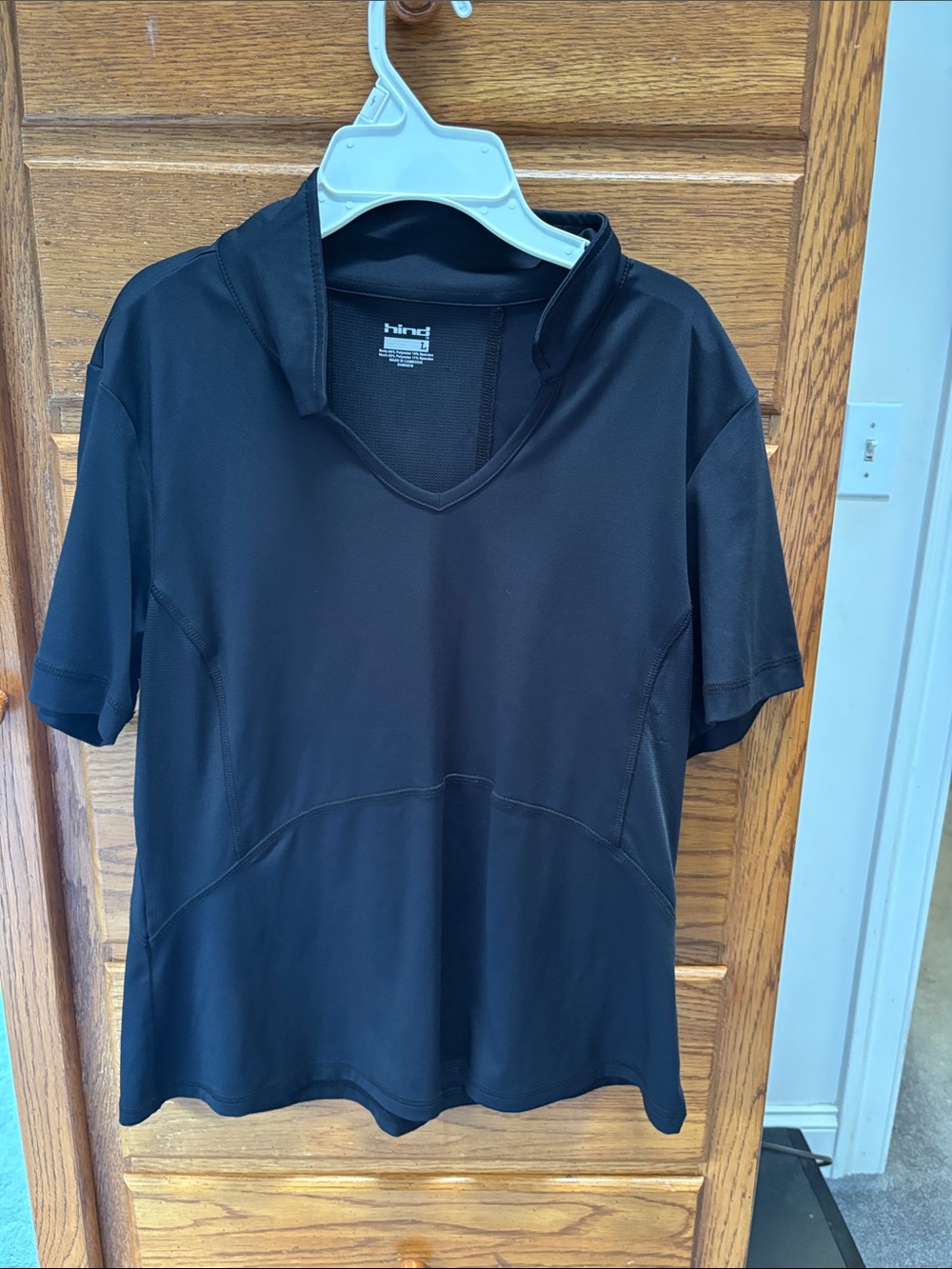 Hind Black Short-Sleeve V-Neck Performance Tee